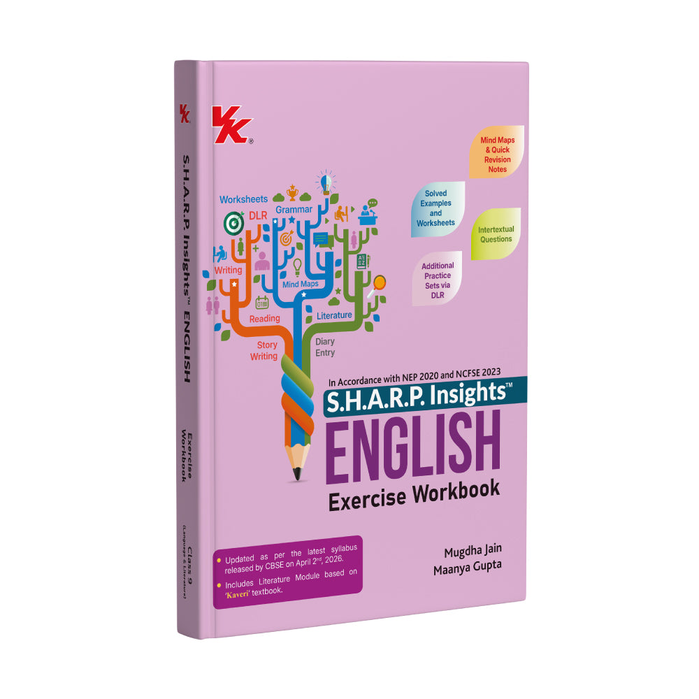 S.H.A.R.P. Insights Class 9 English – Exercise Workbook | Based on New NCERT Textbook ‘Kaveri’ & CBSE Syllabus released on April 2, 2026 |  For R1 & R2 Levels | Reading, Writing, Grammar & Literature  | Competency-Based Questions | ALS