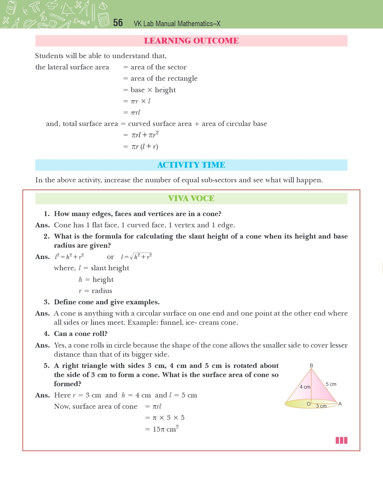 Lab Manual Mathematics (HB) With Worksheet | For Class 10 | CBSE Based