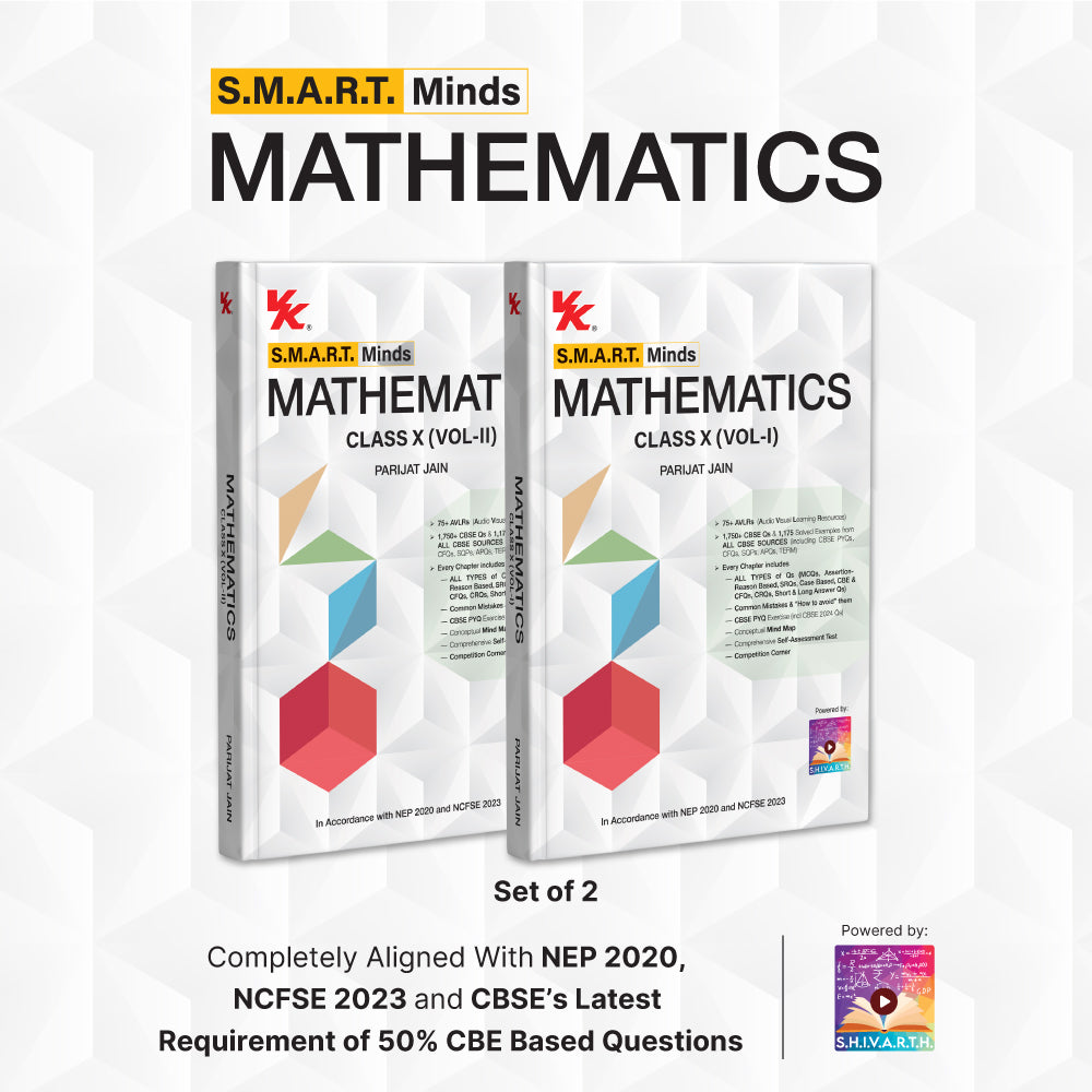 S.M.A.R.T. Minds Mathematics Textbook for CBSE Class 10th Vol. 1 & 2
