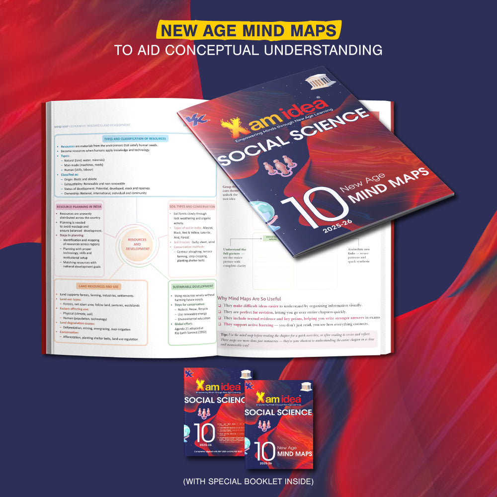 Xam idea Class 10 Social Science (2025-26) | Latest CBSE Syllabus | Mind Maps & Digital Learning Resources | Comprehensive Coverage