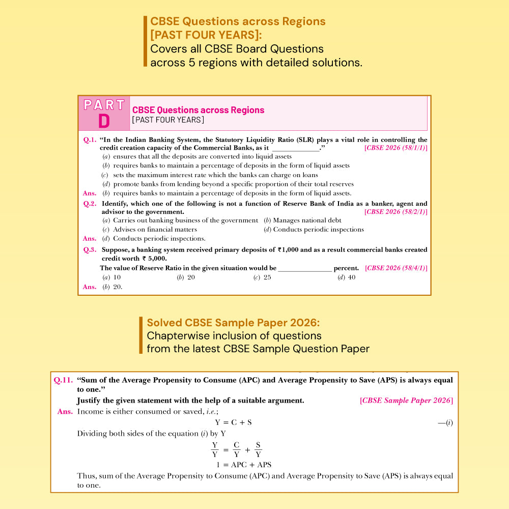 Xam idea Economics Class 12 (CBSE 2026-27) | CBSE Board Qs (2023-2026) | 50+ Case & Data-Based Qs | 200+ Numericals | A-R Qs | Solved Sample Paper 2026