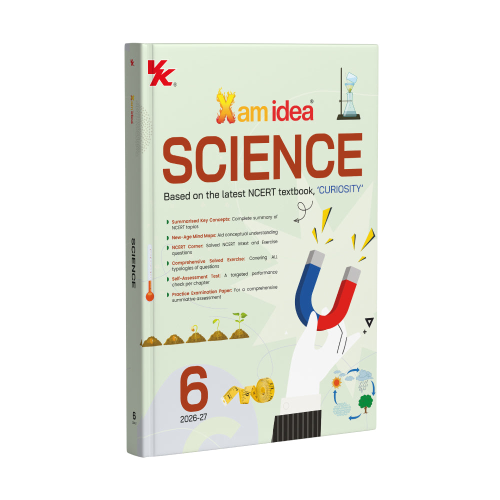 Xam Idea Science Class 6 – (CBSE 2026-27) | Based on latest NCERT ‘Curiosity’ | Mind Maps | Solved NCERT | Competency-Based MCQs, Assertion-Reason, Case/Picture/Activity Questions | VSA, SA, LA | Self-Assessment | Practice Paper