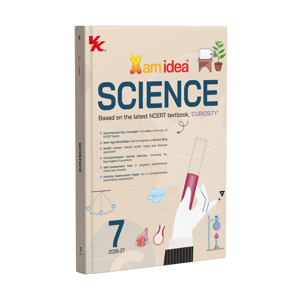 Xam Idea Science Class 7 – (CBSE 2026-27) | Based on latest NCERT ‘Curiosity’ | Mind Maps | Solved NCERT | Competency-Based MCQs, Assertion-Reason, Case/Picture/Activity Questions | VSA, SA, LA | Self-Assessment | Practice Paper 