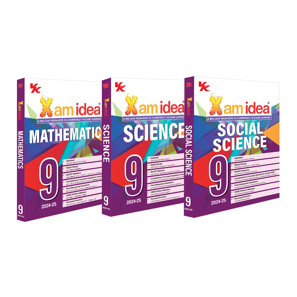 Xam idea Bundle Set of 3 (Science, Social Science & Mathematics) Class 9 Book | CBSE | Chapterwise Question Bank | Based on Revised CBSE Syllabus | NCERT Questions Include | 2024-25 Exam