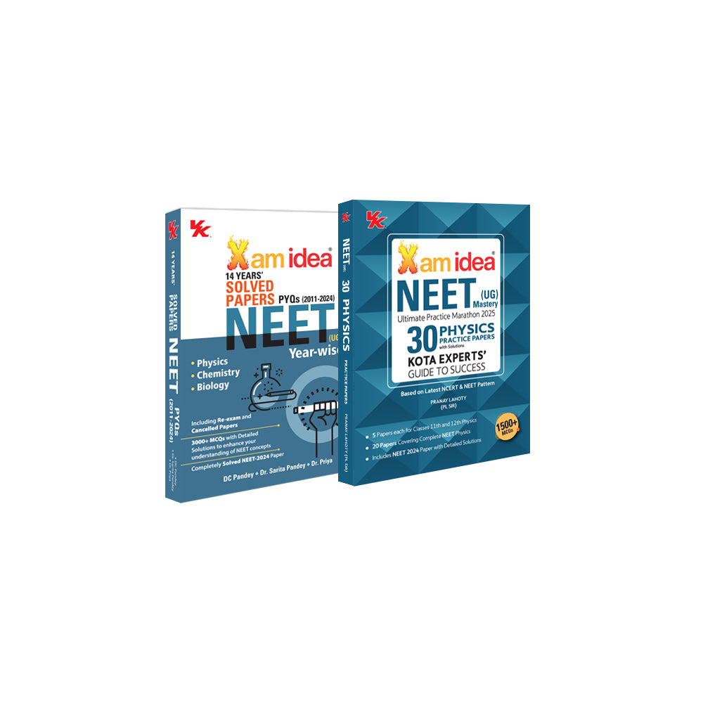 Xam Idea NEET UG Physics Practice Papers with Solutions from KOTA Experts & NEET 14 Years Solved Papers by D.C Pandey | Set of 2 for 2025 Examination.