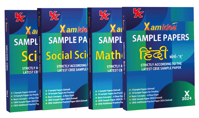 Xam idea Sample Papers Simplified Bundle Set of 4 Books (Science, Social Science, Mathematics & Hindi A) Class 10 for 2024 Board Exam |