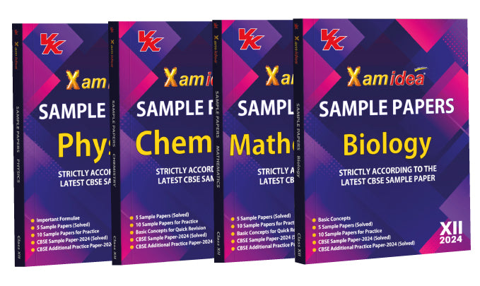 Xam idea Sample Papers Simplified Bundle Set of 4 Books (Physics, Chemistry, Mathematics, Biology) Class 12 for 2024 Board Exam |