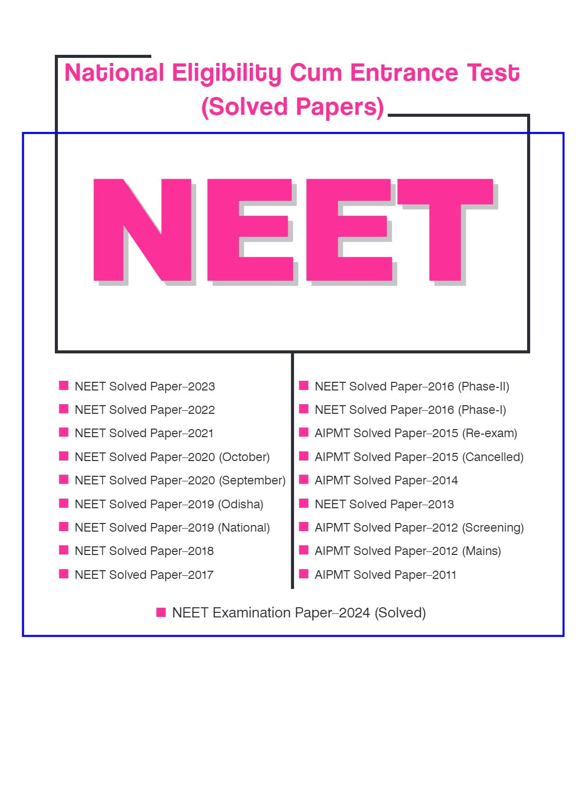 Xam Idea NEET (UG) Previous 14 Years Solved Papers | Physics, Chemistry & Biology (2011-2024) by DC Pandey