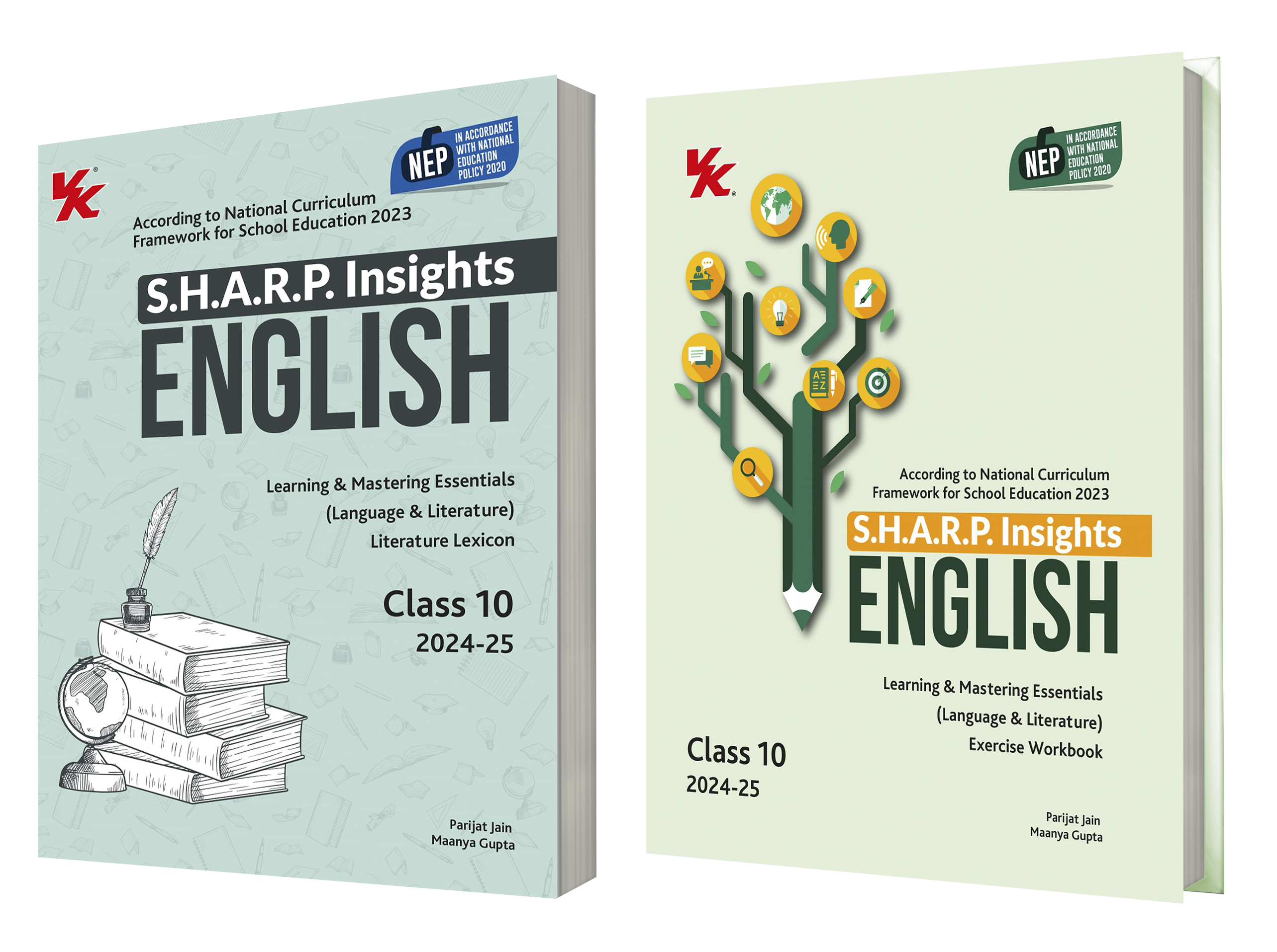 S.H.A.R.P. Insights for English ( Language and Literature ) Lexicon with Exercise Workbook for Class 10 CBSE 2024-25 (Set of 2 ) by Parijat Jain (IIT-D,IIM-A) & Maanya Gupta (IIM-A)