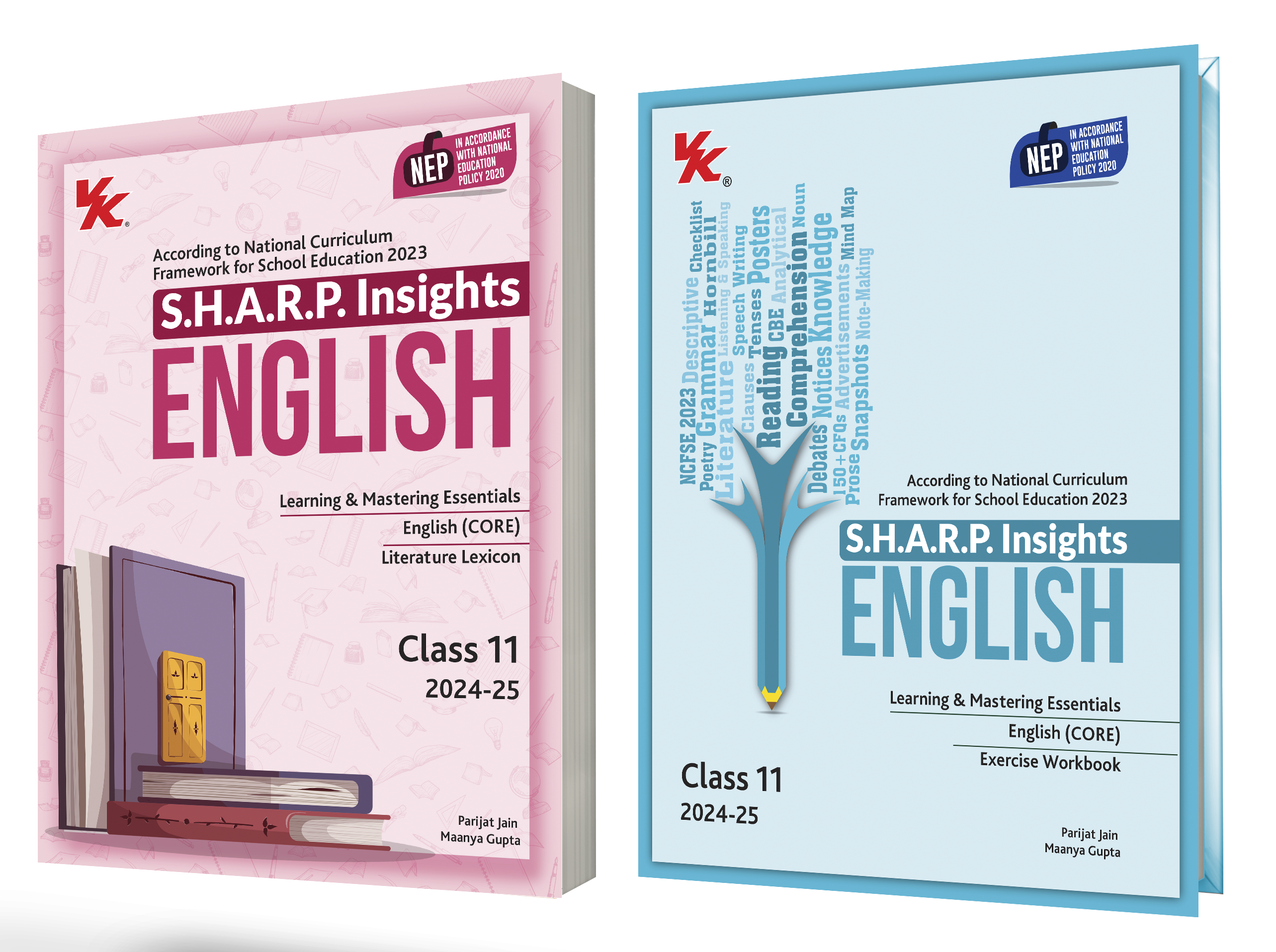 S.H.A.R.P. Insights for English (Core) Lexicon with Exercise Workbook for Class 11 CBSE 2024-25 (Set of 2 ) by Parijat Jain (IIT-D,IIM-A) & Maanya Gupta (IIM-A)