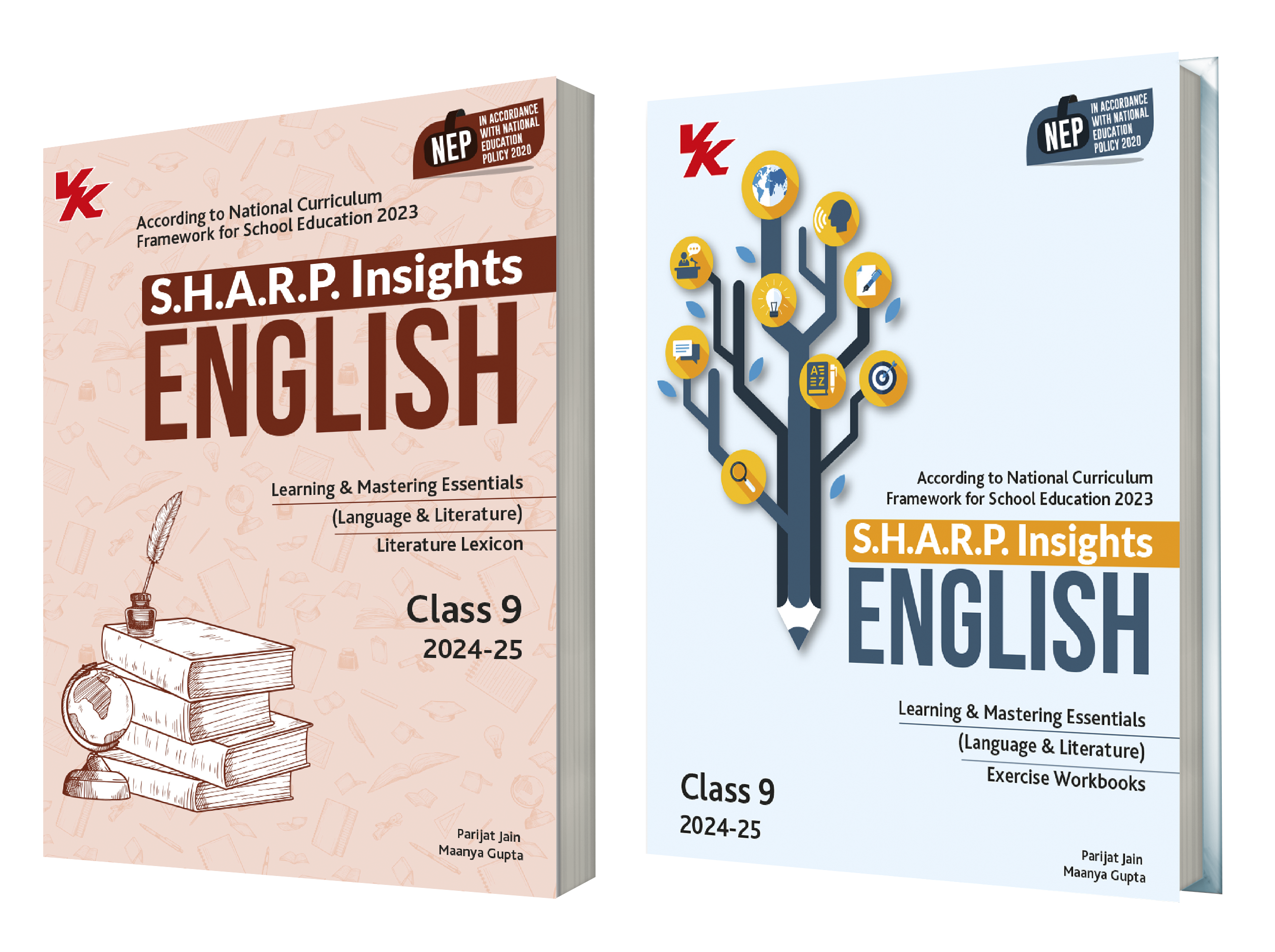 S.H.A.R.P. Insights for English Literature Lexicon with Exercise Workbooks for Class 9 CBSE 2024-25 (Set of 2 ) by Parijat Jain (IIT-D,IIM-A) & Maanya Gupta (IIM-A) by VK